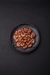 Cashew nuts in shell in bowl