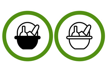 Picnic Basket Food Supplies Icon