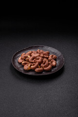 Cashew nuts in shell in bowl