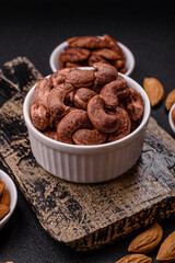 Cashew nuts in shell in bowl