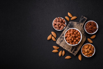 Raw hazelnuts without shells in a bowl