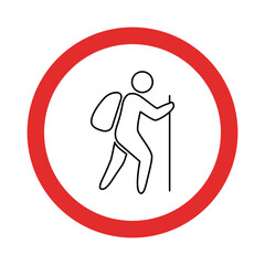 No Hiking Trekking Allowed Icon