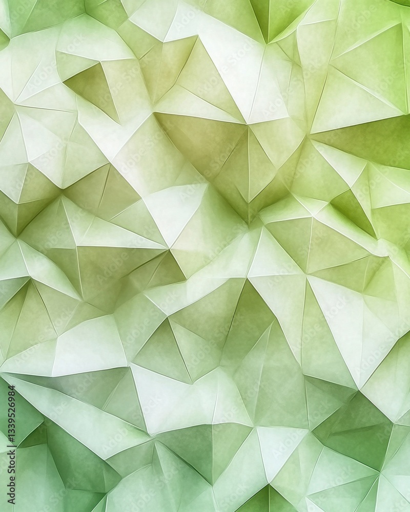 Poster abstract polygonal surface with green gradient color scheme creating a modern geometric background f