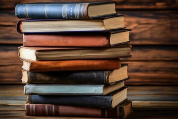 古い本が積み重ねられた静かな図書室の風景