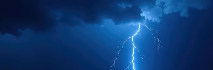 Dark blue background, stylized thunder, single star , intense, aesthetic