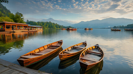 Obraz premium boat on the lake