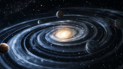 A cosmic panorama featuring planets stars and galaxies showcasing the wonders of space exploration