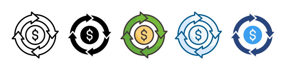 Circular Economy Icon Set Multiple Style Collection