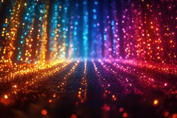 Vibrant Celebration of Colorful Lights Illuminates the Night Sky in a Dazzling Spectacle of Joy and Wonder