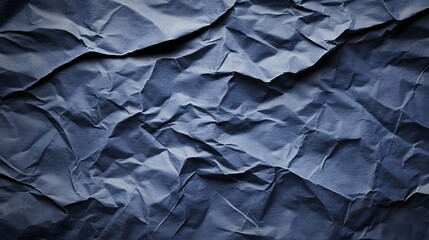 Deep Blue Crumpled Paper Texture Background