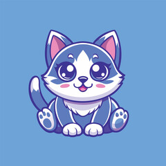 Obraz premium Adorable Lazy Cat Mascot Character Cartoon in Vector Format