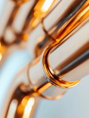 Future-Forward Clean Energy Infrastructure Golden Industrial Precision Pipelines Showcasing Sustainable Ammonia Transport Technology for Next-Generation Fuel Distribution