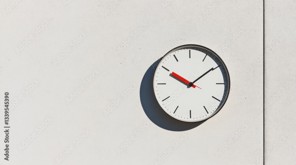 Poster minimalist time management sleek scandinavian wall clock visualizing productivity, wellness, and str