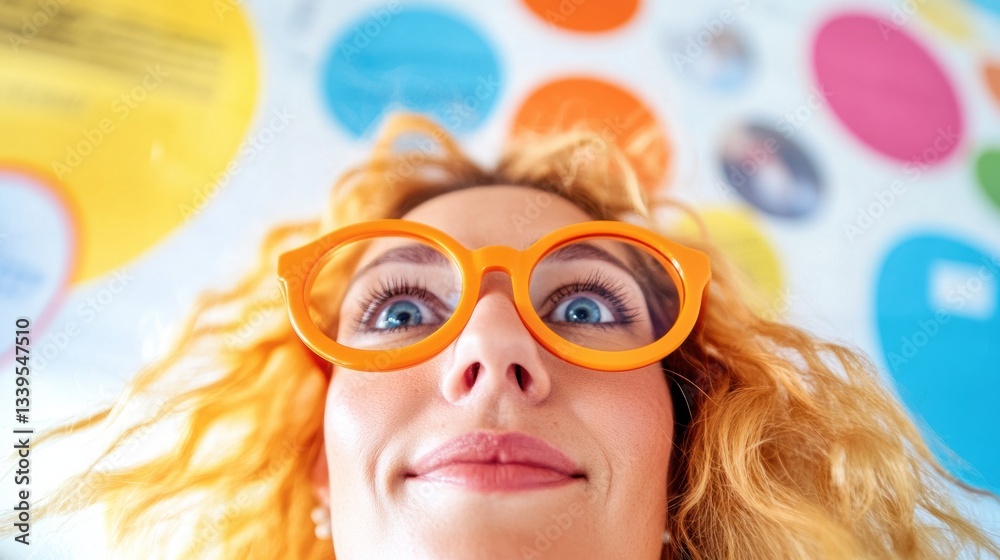 Poster vibrant gen z market research playful data visualization with bold optical innovation - expressive c