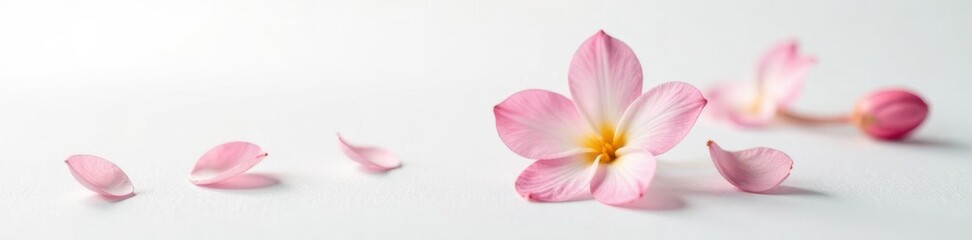A small and lovely flower in its simple yet elegant form on white, small, flowers, petals
