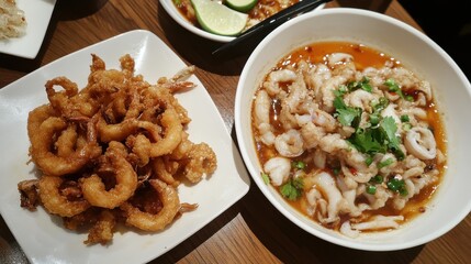Chinese salt  pepper fried squid and calamari recipe TV episode 50 with rating 61