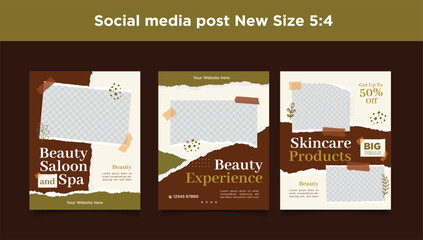 Beauty Center Makeup Social media post Banner Square Flyer Template Design