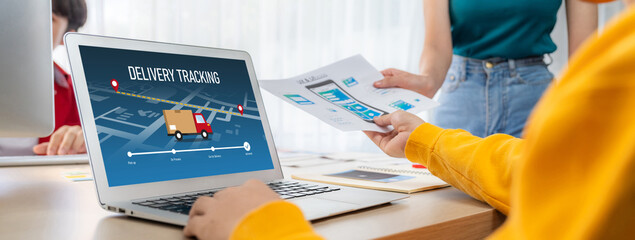 Delivery tracking system for e-commerce and brisk online business to timely goods transportation...