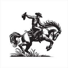 Obraz premium A cowboy baking horse