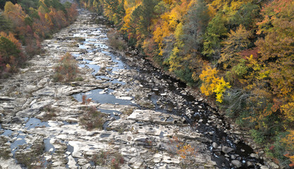 small dried up river in the mountains