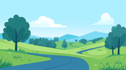 Obraz premium landscape with trees and mountains