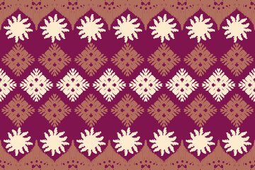 Traditional Ethnic ikat motif fabric pattern geometric background.African Ikat embroidery Ethnic oriental pattern background wallpaper. Abstract, vector, illustration.Texture, frame, decoration.