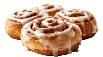 Fototapeta premium A Swirled Cinnamon Roll, Freshly Baked And Isolated On A White Background