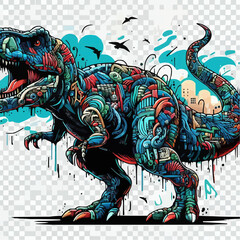 dinosaur in street art style 1