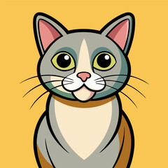 Obraz premium Colorful cat drawing with vector
