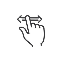 Fototapeta premium Swipe Gesture Icon with Directional Arrows for Touch Interface Design - User Experience Graphic for Mobile Apps, Tutorials and Interactive Websites