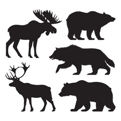set of animals silhouettes