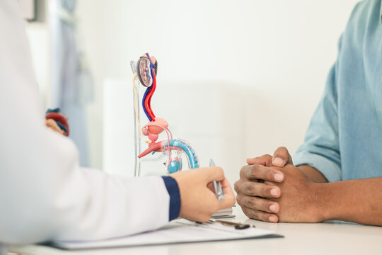 A young man suffering from erectile dysfunction seeks consultation with a specialist to identify the cause of his erectile dysfunction and seek treatment or cure for the erectile dysfunction.