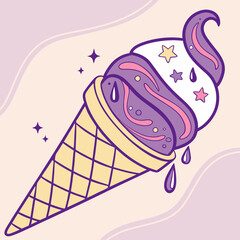 cone ice cream vector illustration