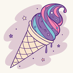 cone ice cream vector illustration