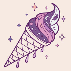 cone ice cream vector illustration