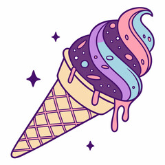 cone ice cream vector illustration