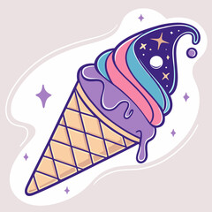 cone ice cream vector illustration