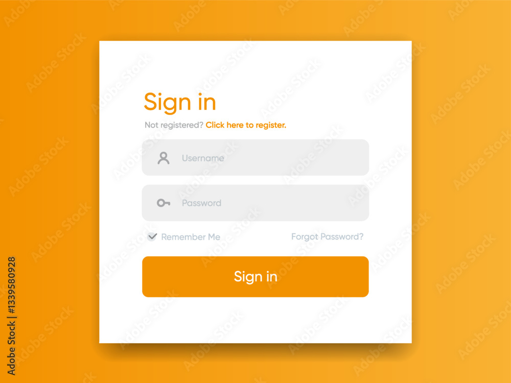 Leinwandbilder Set of Sign Up and Sign In forms. Registration and login forms page. Professional and User-friendly web and UI UX design elements. Modern Sign in and Register page. Username, email and password.