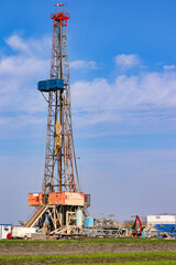 Oil drilling rig on field,petrochemical industry