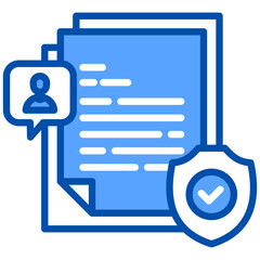 Policy icon in Blue Color Style. Simple Vector Design. Simple Vector Flat Icon