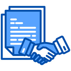 Partnership icon in Blue Color Style. Simple Vector Design. Simple Vector Flat Icon