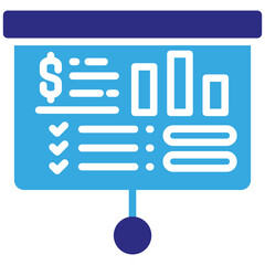 Fototapeta premium Presentation icon in Glyph Dual Color Style. Simple Vector Design. Simple Vector Glyph Icon