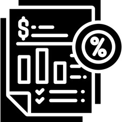 Sales Report icon in Glyph Style. Simple Vector Design. Simple Vector Glyph Icon