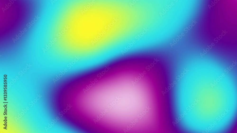 Poster Looped animated blurred abstract background of colorful gradients
