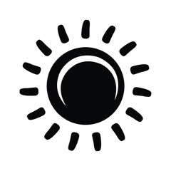 Black and White Sun Icon