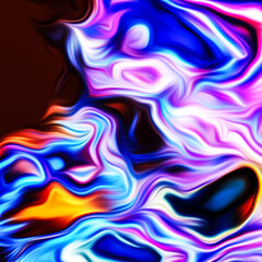 Fototapeta premium Vibrant swirling abstract design in purple, blue, and orange hues.