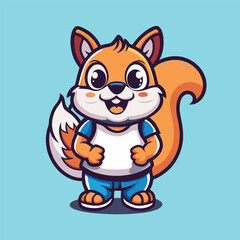 Obraz premium Adorable Squirrel Mascot Character with a Cartoonish Vector Design