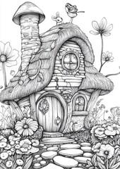 Fantasy Fairy Homes Coloring Pages