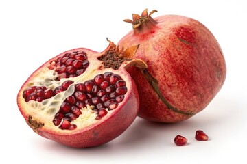 Fresh Pomegranate Split Open Revealing Juicy Red Seeds Generative AI