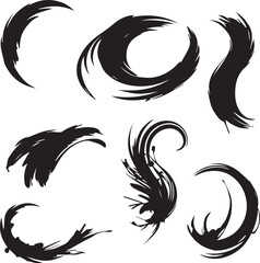 Black brush strock set 